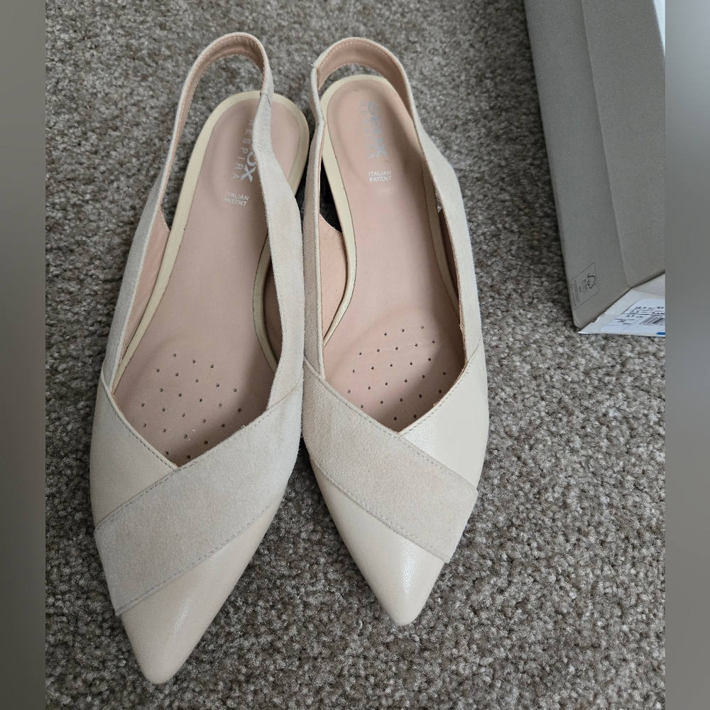 GEOX Charyssa Cream Slingback Women's Shoes 8.5m